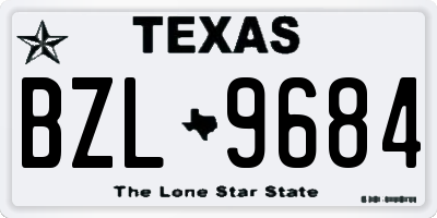 TX license plate BZL9684