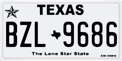 TX license plate BZL9686