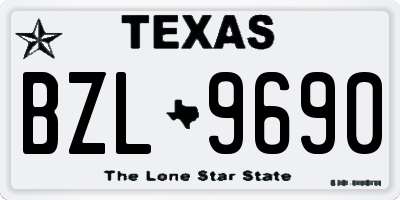 TX license plate BZL9690