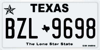 TX license plate BZL9698