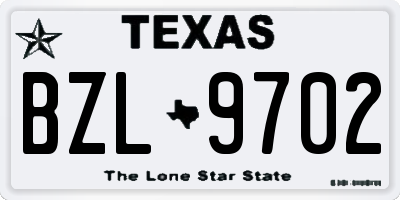 TX license plate BZL9702