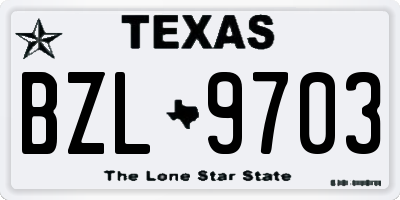 TX license plate BZL9703