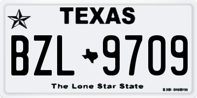 TX license plate BZL9709