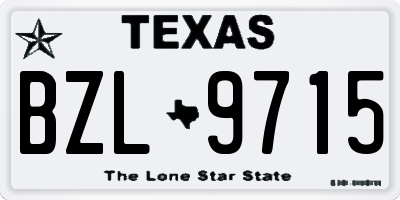 TX license plate BZL9715