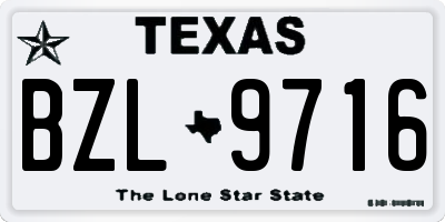 TX license plate BZL9716
