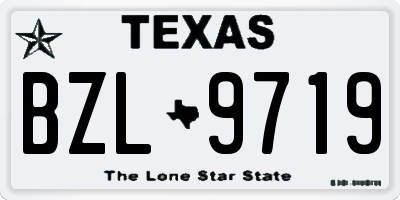 TX license plate BZL9719