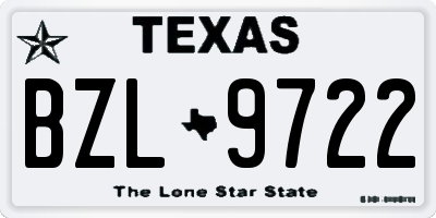 TX license plate BZL9722