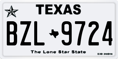 TX license plate BZL9724