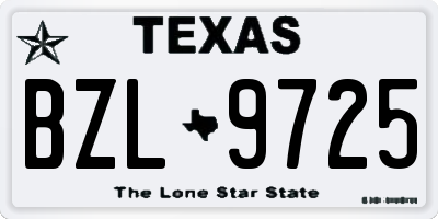 TX license plate BZL9725