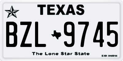 TX license plate BZL9745