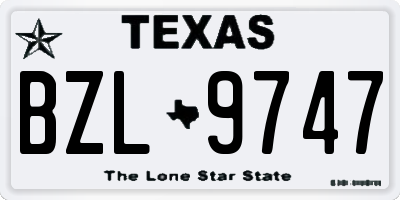 TX license plate BZL9747