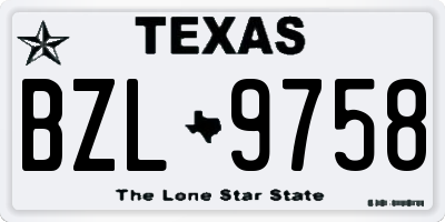 TX license plate BZL9758