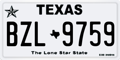 TX license plate BZL9759