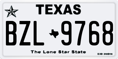 TX license plate BZL9768