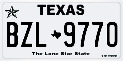 TX license plate BZL9770