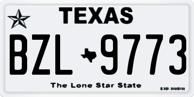 TX license plate BZL9773