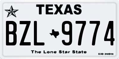 TX license plate BZL9774