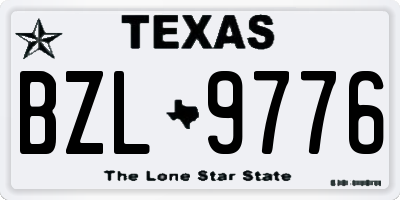 TX license plate BZL9776