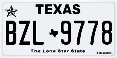 TX license plate BZL9778