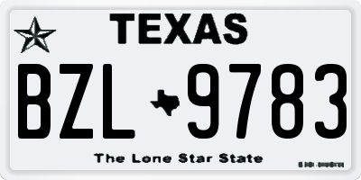 TX license plate BZL9783