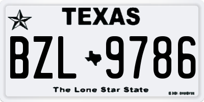 TX license plate BZL9786
