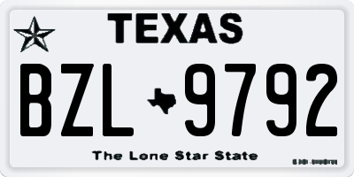 TX license plate BZL9792