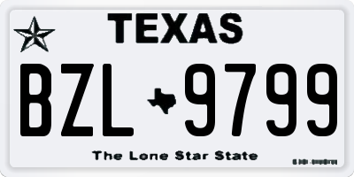 TX license plate BZL9799