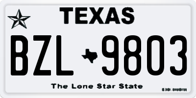 TX license plate BZL9803
