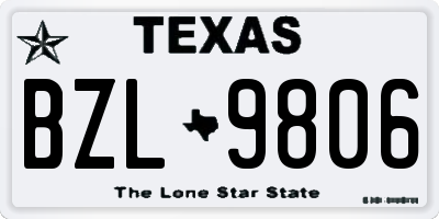 TX license plate BZL9806