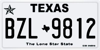 TX license plate BZL9812
