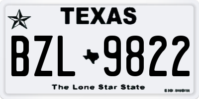 TX license plate BZL9822