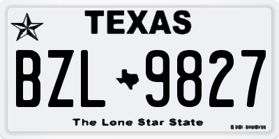 TX license plate BZL9827