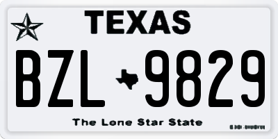 TX license plate BZL9829