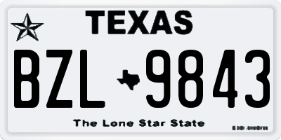 TX license plate BZL9843