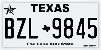 TX license plate BZL9845