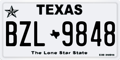 TX license plate BZL9848