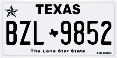 TX license plate BZL9852