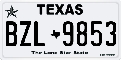 TX license plate BZL9853