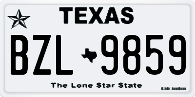 TX license plate BZL9859