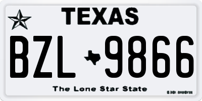 TX license plate BZL9866
