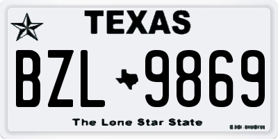 TX license plate BZL9869