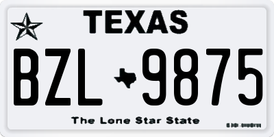 TX license plate BZL9875