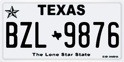 TX license plate BZL9876
