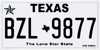 TX license plate BZL9877