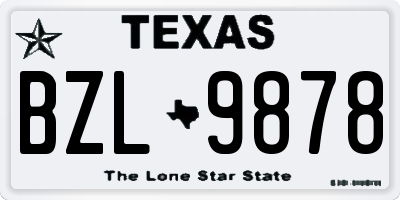 TX license plate BZL9878