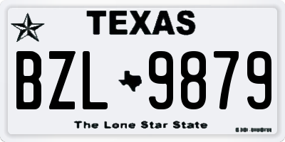 TX license plate BZL9879