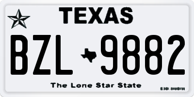 TX license plate BZL9882