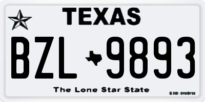 TX license plate BZL9893