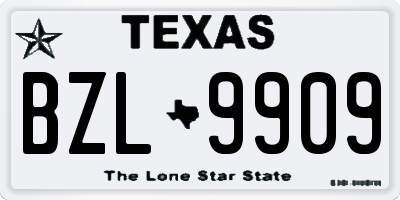 TX license plate BZL9909