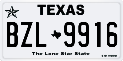 TX license plate BZL9916